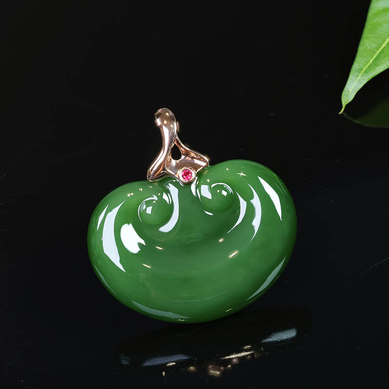 原创设计翡翠金镶玉送老婆礼物