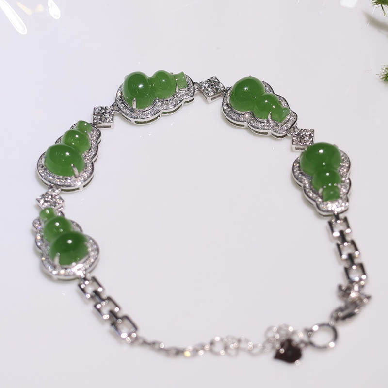 原创设计翡翠金镶玉手串送妈妈