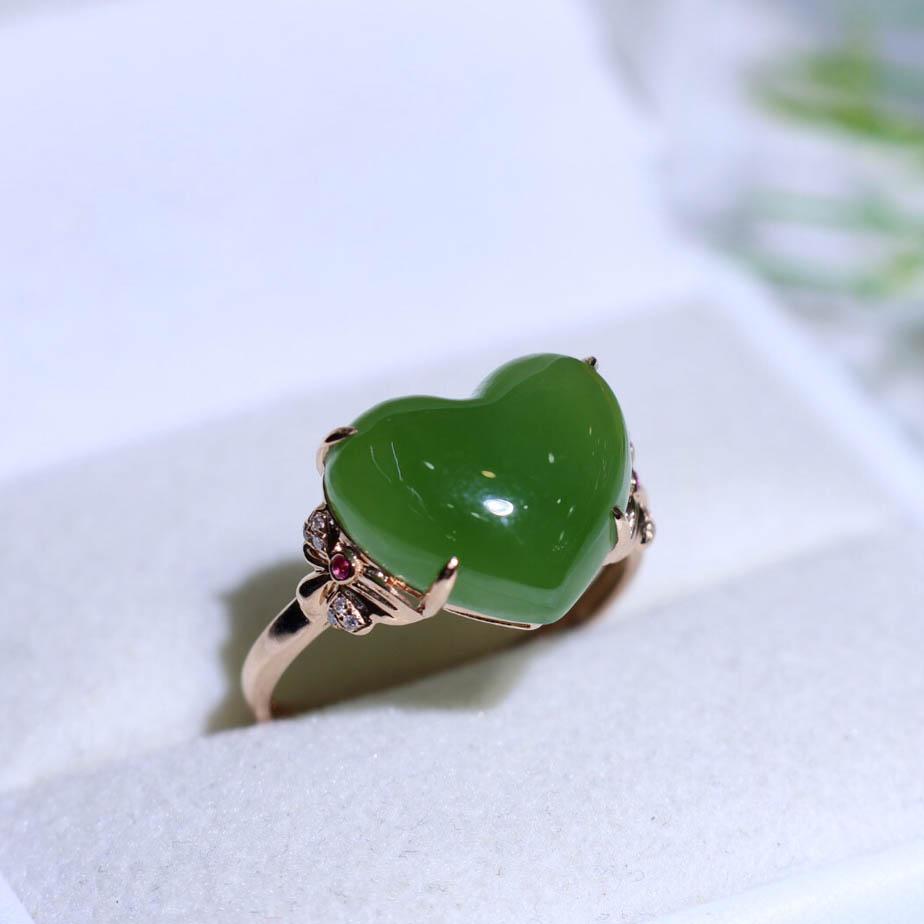 原创设计翡翠金镶玉手饰送老婆