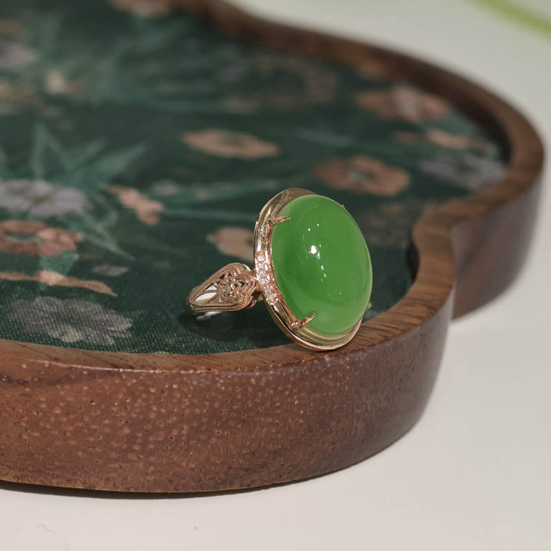 原创设计翡翠金镶玉手饰送妈妈