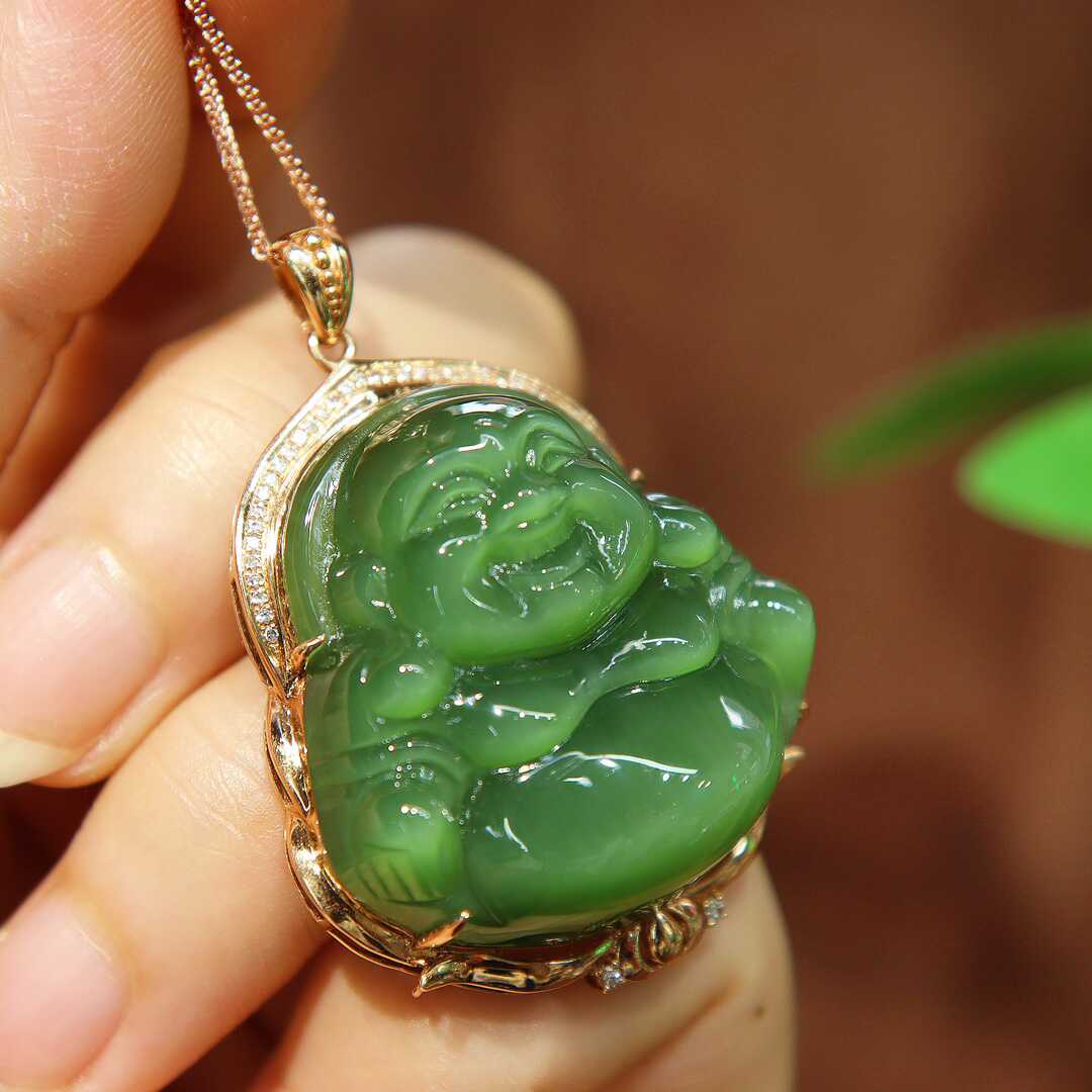 原创设计翡翠金镶玉送老婆礼物