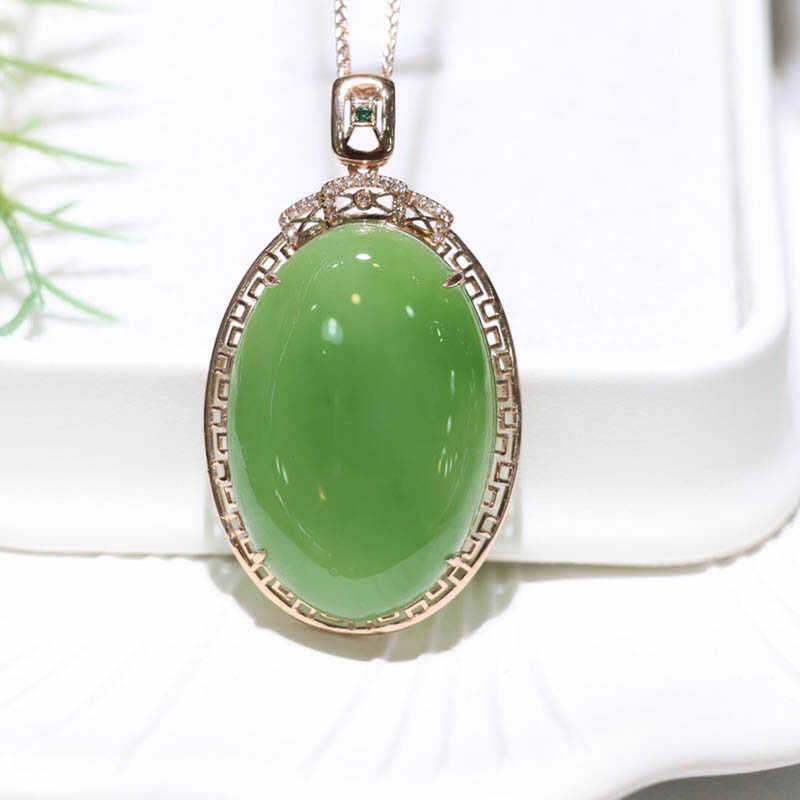 原创设计翡翠金镶玉送老婆礼物