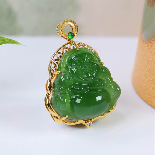 原创设计翡翠金镶玉送妈妈