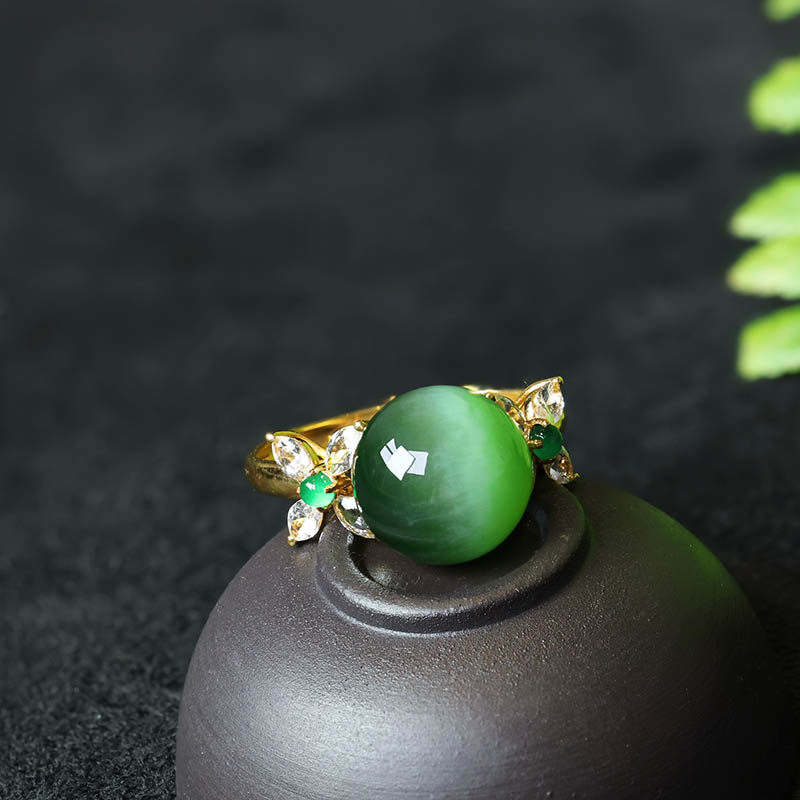 原创设计翡翠金镶玉手饰送妈妈