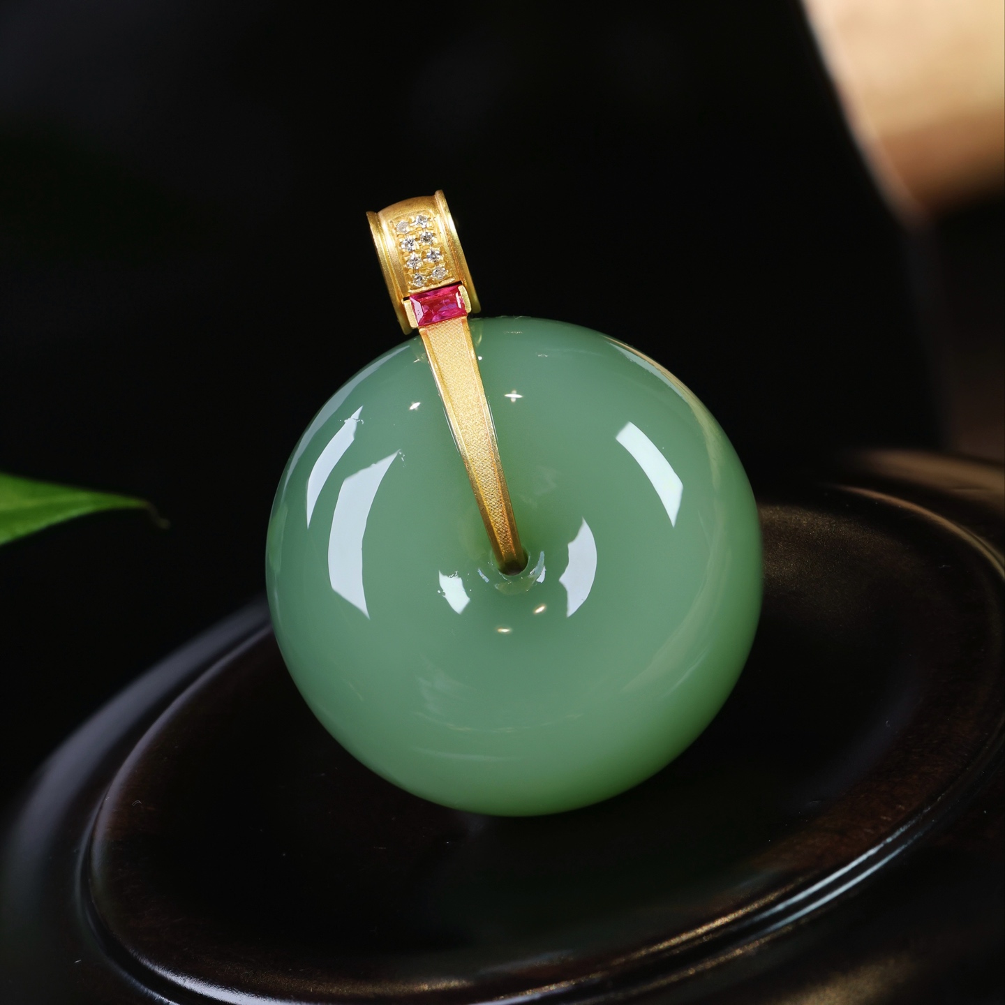 原创设计翡翠金镶玉送妈妈礼物