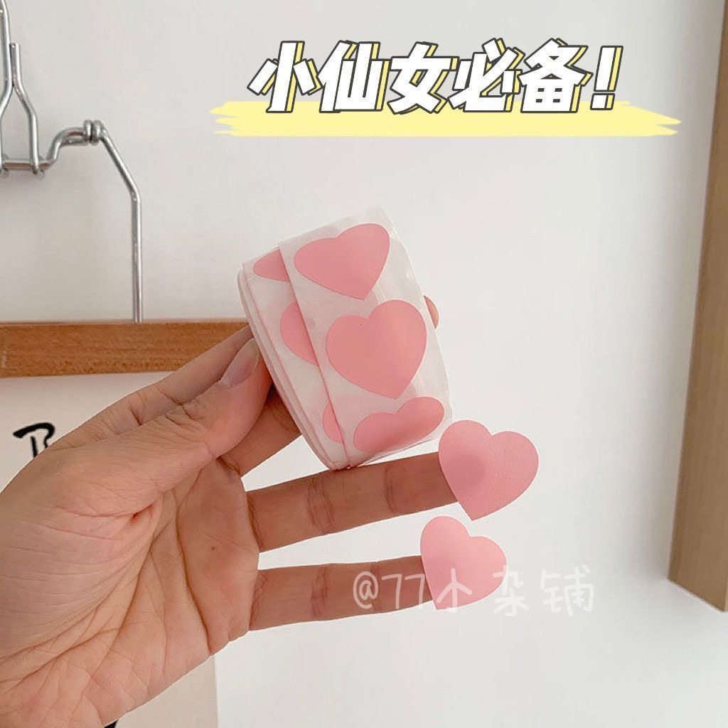 ins风装饰贴纸粉色黑色爱心胶带海报照片墙手帐便签少女心形贴纸