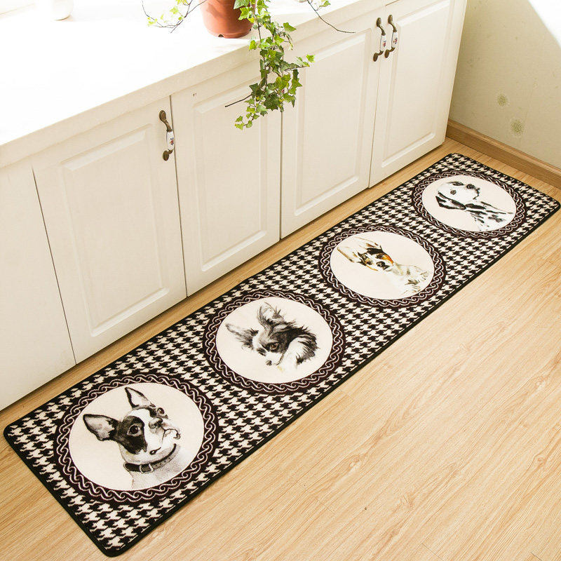 複古千鳥格 汪星人狗狗可愛廚房防滑墊 床邊毯 門廳地毯 時尚創意在類目 居家布藝, 地毯中 - 來自Buy2taobao.com提供專業的淘寶代購服務