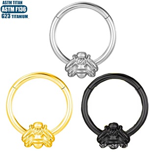 G23钛合金蜜蜂鼻环无缝开口环穿刺鼻饰鼻中隔环隔膜耳屏穿孔耳环
