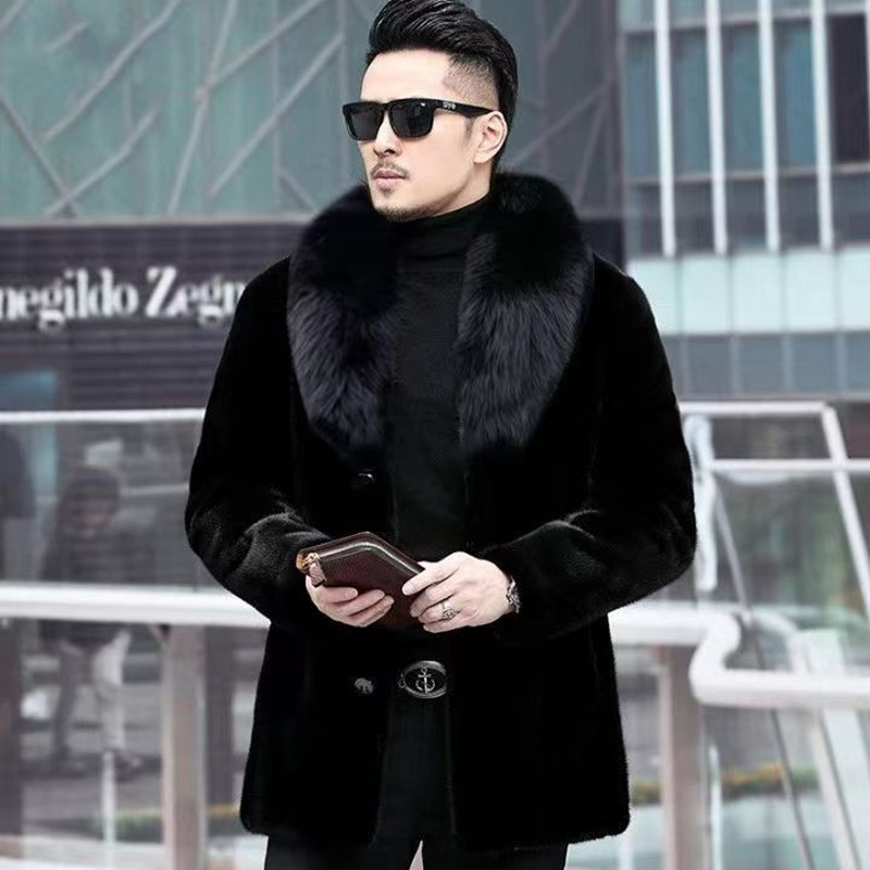 秋冬男金貂绒长款皮草