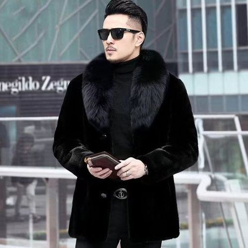 秋冬男金貂绒长款皮草