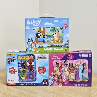 46PCS 超大地板拼图 益智玩具布鲁伊公主蜘蛛侠 迪家原装 出口美国