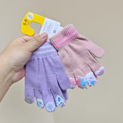 出口英国 PRIMARK原装冰雪奇缘 独角马可回收毛线女童手套 5-9岁