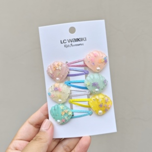 女童发夹6个装 出口欧洲 贝壳儿童发饰 超级好看 WAIKIKI原装