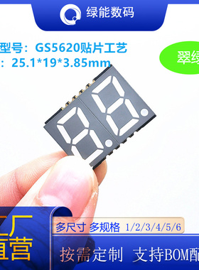 SMD数码管贴片超薄0.56寸2位GS5620红黄蓝绿白色高亮2位显示屏