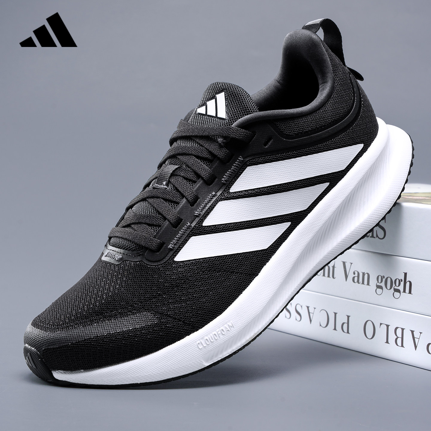adidas阿迪达斯男鞋官方正品新款网面透气休闲轻运动跑步鞋JQ0630