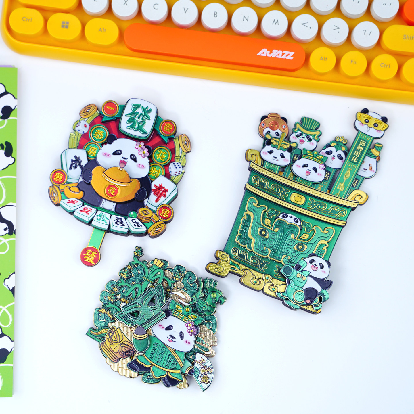 三星堆文创成都熊猫花花冰箱贴木制四川旅游纪念品伴手礼小礼物,节庆用品/礼品,文化创意冰箱贴,淘宝优惠券,粉丝福利购,淘宝优惠卷