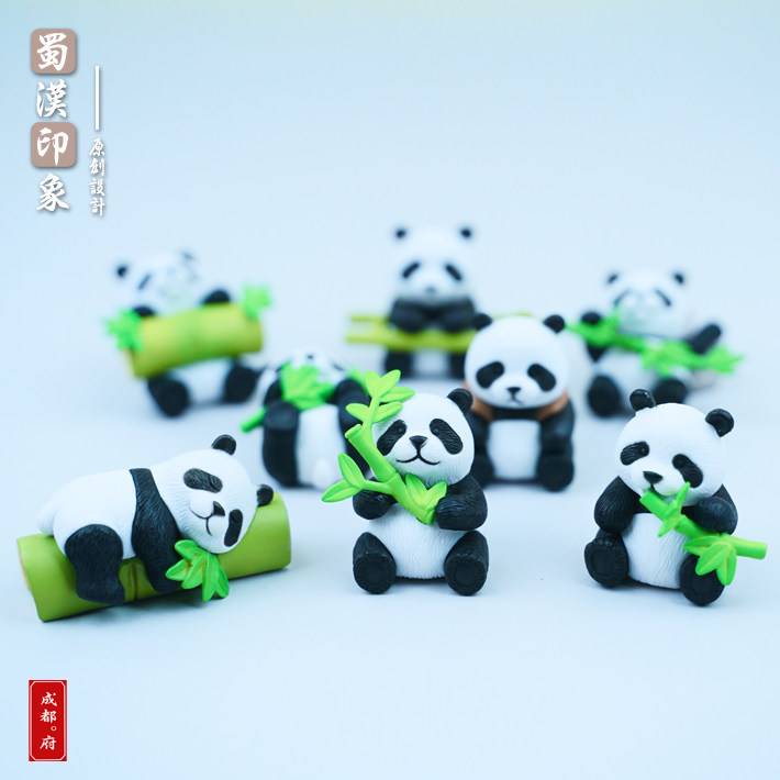 竹叶仿真熊猫立体公仔摆件手办 微雕装饰成都旅游纪念品礼物礼品,家居饰品,装饰摆件,淘宝优惠券,粉丝福利购,淘宝优惠卷