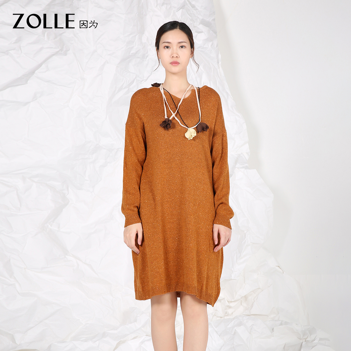 zolle因为高端遮肉减龄连衣裙