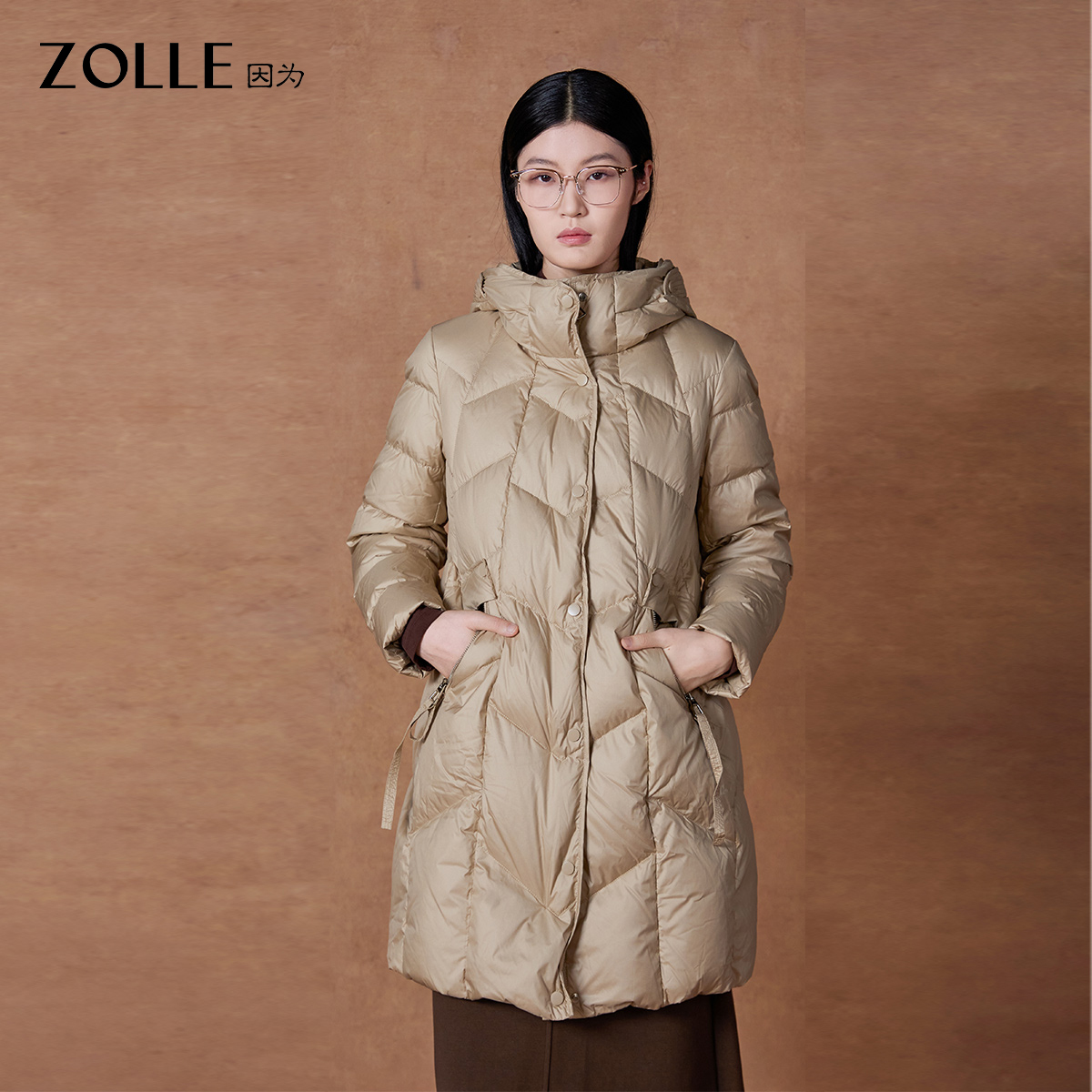 【ZOLLE因为】经典款长款秋冬保暖舒适羽绒服大衣