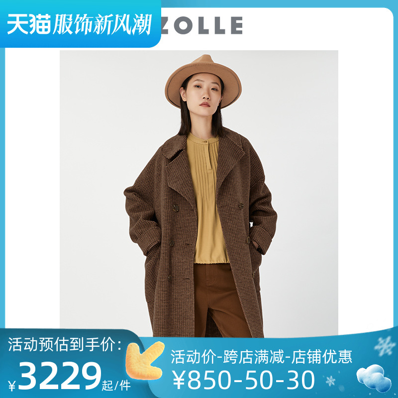 ZOLLE因为秋冬新款时尚保暖女外套中长款显瘦大衣时尚百搭女上衣