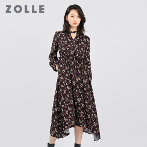 【ZOLLE因为】原创花型不规则下摆设计收腰连衣裙26春夏新品