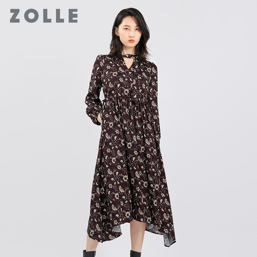 因为秋季时尚长袖连衣裙