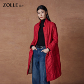 ZOLLE因为重工刺绣国风长款 保暖棉服大衣外套