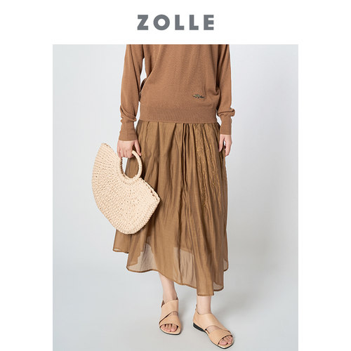 桑蚕丝ZOLLE刺花宽松半裙