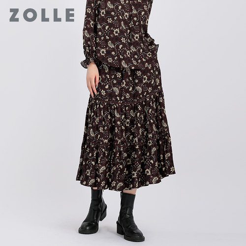ZOLLE因为碎花显瘦气质半裙套装