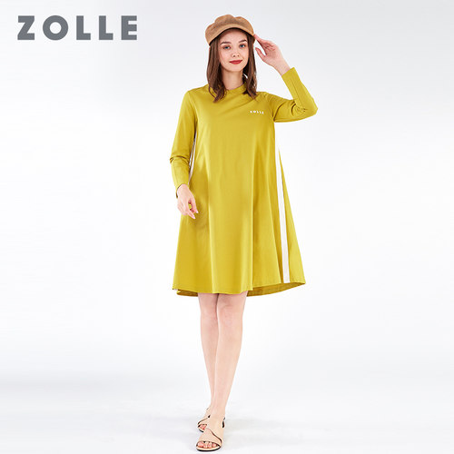 ZOLLE因为纯棉套头百搭连衣裙