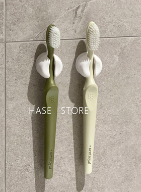 日式简约吸盘牙刷架卫生间壁挂式免打孔牙具置物架浴室镜面牙刷座