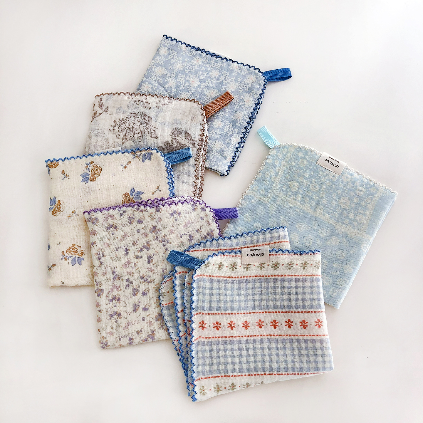 Ins韩式纯棉洗碗巾厨房吸水餐具擦干布小抹布儿童擦手方巾百洁布