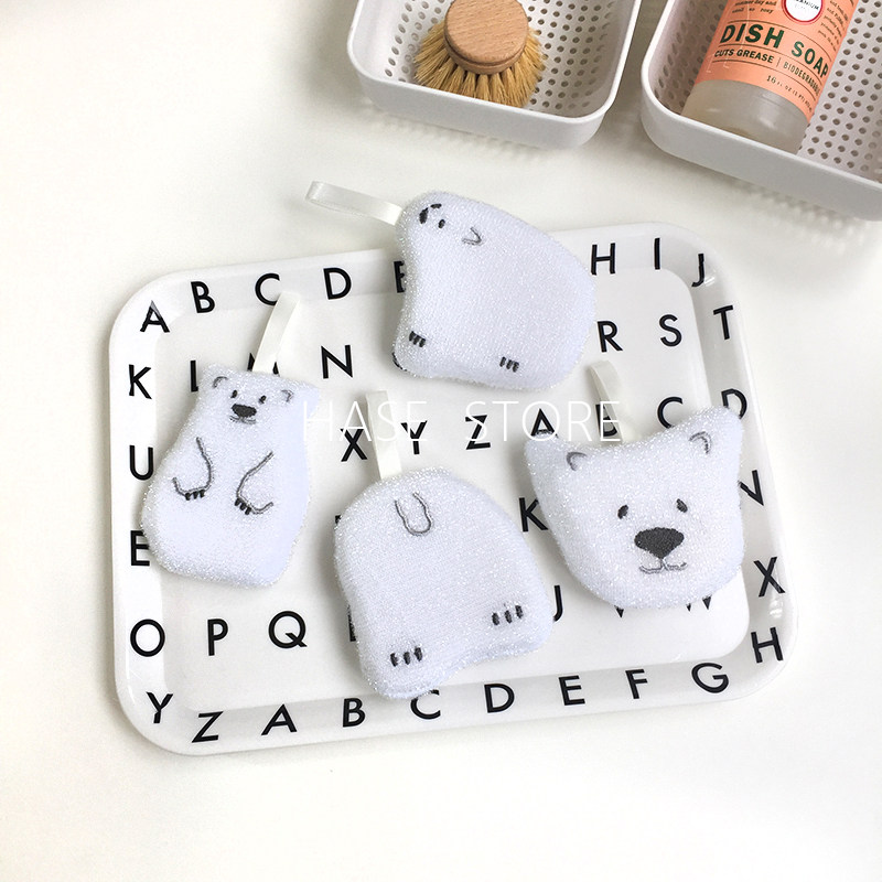 可爱小北极熊洗碗海绵擦家用厨房餐具清洁锅刷去污百洁布卡通杯刷,家庭/个人清洁工具,海绵擦,淘宝优惠券,粉丝福利购,淘宝优惠卷