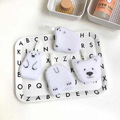 可爱小北极熊餐具清洁杯刷海绵擦