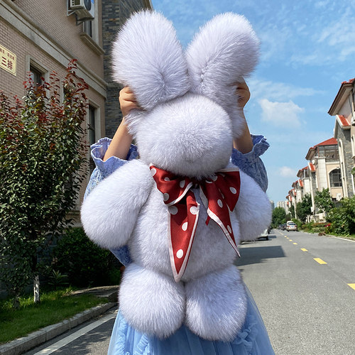 公仔玩偶可爱儿童皮草真毛小兔子