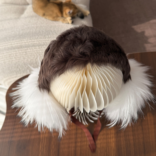 小湖羊白貉毛獭兔毛耳套女冬季保暖护耳毛绒帽子超凡舒适疗愈绒感