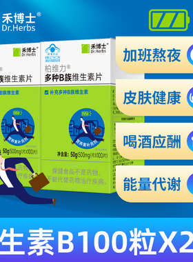 禾博士b族维生素多种复合维生素b族b1 b2 b6 正品保健品vb搭c片vc