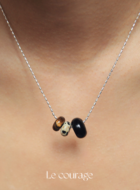 Lecourage天然半宝石纯银项链