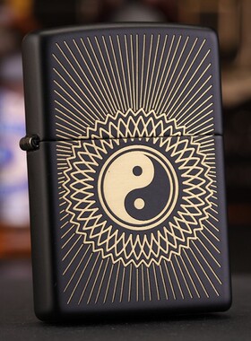 ZIPPO原装正品打火机 黑色哑漆 太极图 两仪/29423 专柜正版防风