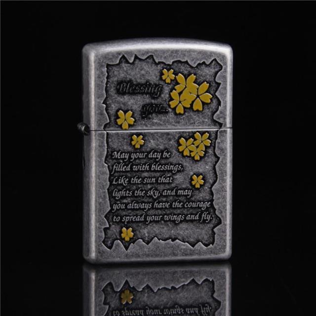 美国原装正品 ZIPPO打火机 韩版 古银情书祝福B 专柜正版 限量版