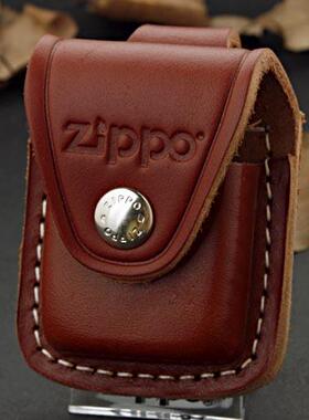 ZIPPO原装正品打火机 专用配件 棕色皮扣式皮套 真皮 装柜正版