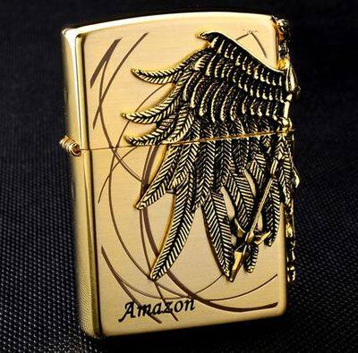 美国原装正品 ZIPPO打火机 金色亚马逊女战士 天使翅膀 专柜正版