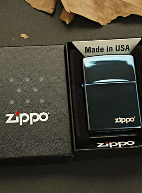 ZIPPO原装正品打火机 芝宝美版 蓝冰标志 专柜正版 个性定制刻字