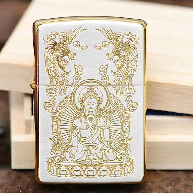 ZIPPO原装正品打火机 镀金雕刻观音 观世音菩萨 专柜正版限量版ZP
