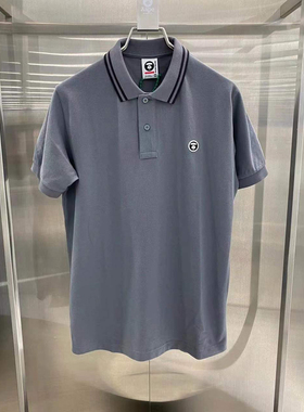0772潮牌AAPE短袖POLO衫2026夏男装猿面刺绣小徽章纯色简约香港