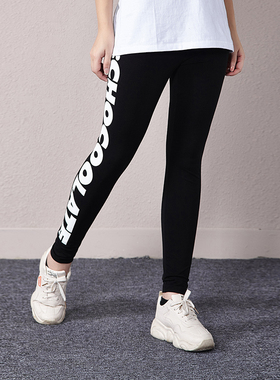 打底裤秋季女装潮牌棉质黑色舒适CHOCOOLATE春夏个性字母印花487