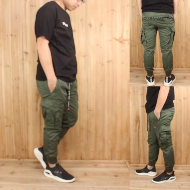 izzue香港军事风腰带工装休闲裤