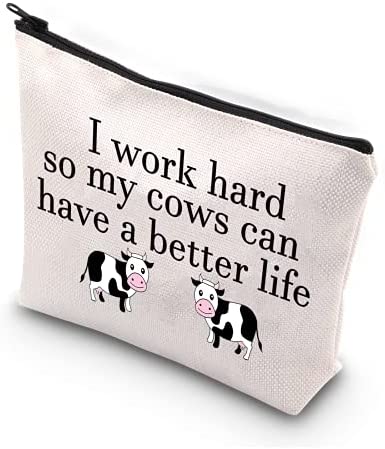 cow gifts cow lover gifts cow makeup bag for women i work ha