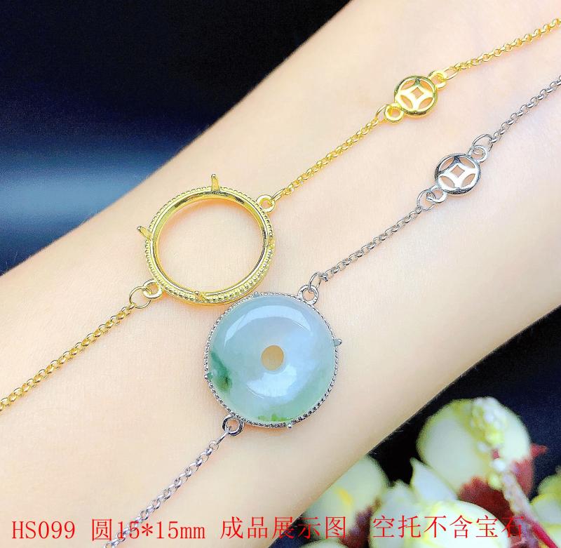 女纯银未镶嵌时尚风圆形手链图片