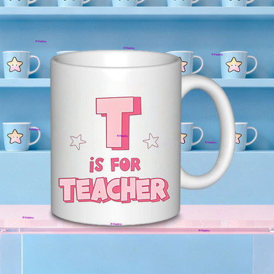 跨境热卖T IS FOR TEACHER 教师节主题骨瓷马克杯礼盒装学生礼品